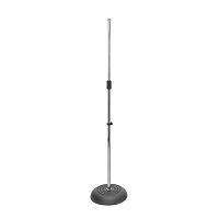 OnStage MS7201C - микрофонная стойка, прямая, круглое основание, регулируемая высота,хром купить