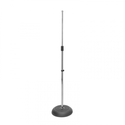 OnStage MS7201C - микрофонная стойка, прямая, круглое основание, регулируемая высота,хром купить
