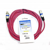 Invotone ACM1103/R - микрофонный кабель,  XLR M <-> XLR F длина 3 м (красный) купить