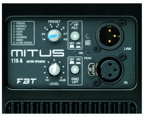 FBT MITUS 115A - 2-пол акт.АС, би-амп, 400+200Вт, 133дБ, 46Гц-20к Гц, DSP, 15"+1" купить фото 3