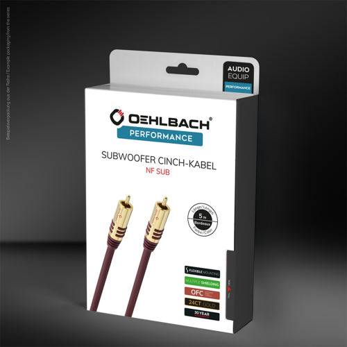 Сабвуферный кабель  Oehlbach PERFORMANCE NF Sub-cable cinch/cinch, 2 0m mono red, D1C20532 купить фото 3
