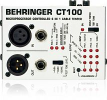 Behringer CT100 - кабель-тестер,разъёмы XLR,TRS (1/4",1/8",TT), RCA,MIDI,дисплей,бат. 2-АА (не вкл) купить