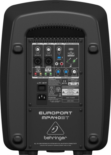 Behringer MPA40BT - Портативная система звукоусиления, 40 Вт, 8" купить фото 2